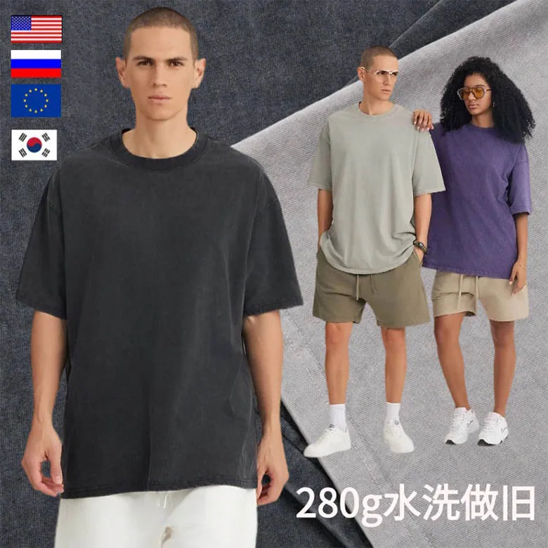“Premium Heavyweight Oversized T-Shirt – 100% Cotton Vintage Wash”